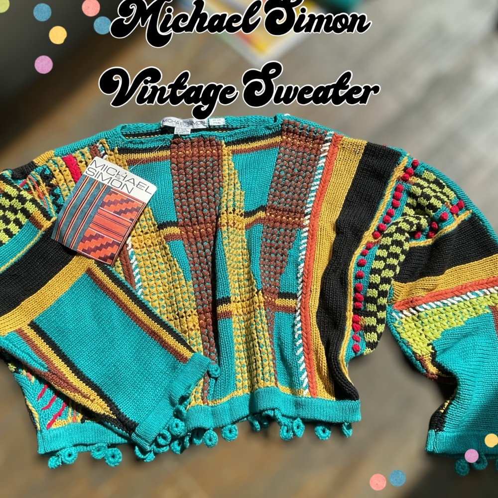 🌸WITH Original TAG!! Vintage Michael Simon Sweater